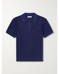 MR P. - Silk And Cotton-blend Knitted Polo Shirt - Lyst