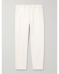 Dries Van Noten - Straight-leg Cotton And Linen-blend Twill Trousers - Lyst