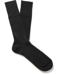 MR P. - Ribbed Stretch Cotton-blend Socks - Lyst