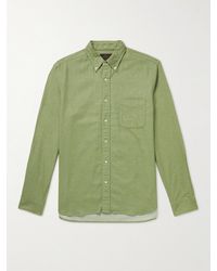 Beams Plus Button-down Collar Cotton-flannel Shirt - Green