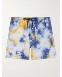 Vilebrequin - Shorts da mare medi slim-fit in tessuto riciclato tie-dye Moorea - Lyst