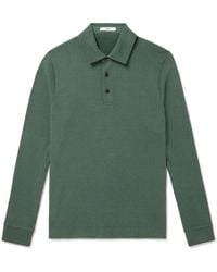 MR P. - Ribbed Stretch Cotton And Merino Wool-Blend Polo Shirt - Lyst