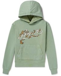 Amiri - Filigree Logo-embroidered Cotton-jersey Hoodie - Lyst