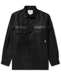 WTAPS - Webbing-trimmed Logo-embroidered Cotton Overshirt - Lyst