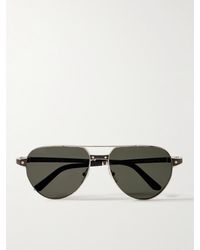 Cartier - Aviator-style Silver-tone Sunglasses - Lyst