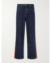 NAHMIAS - Destroyed Wide-Leg Striped Jeans - Lyst