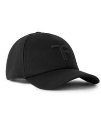 Tom Ford - Logo-Embroidered Leather-Trimmed Cashmere Baseball Cap - Lyst