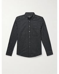 Portuguese Flannel - Roca Hemd aus kariertem Baumwollflanell mit Button-Down-Kragen - Lyst