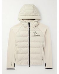 Moncler - Logo-Print Quilted Shell And Stretch-Jersey Hooded Down Jacket - Lyst