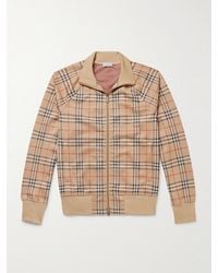 Burberry - Karierte Sweatshirt-Jacke aus Jacquard-Strick mit Reißverschluss - Lyst