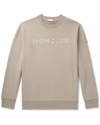 Moncler - Logo-embroidered Cotton-jersey Sweatshirt - Lyst