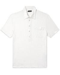 Tom Ford - Slim-Fit Silk And Linen-Blend Polo Shirt - Lyst