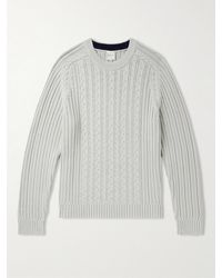 Paul Smith - Cable-knit Cotton And Cashmere-blend Sweater - Lyst