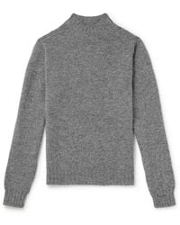 Drake's - Brushed Shetland Wool Mock-neck Sweater - Lyst
