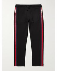 Moncler - Straight-Leg Striped Cotton-Jersey Sweatpants - Lyst