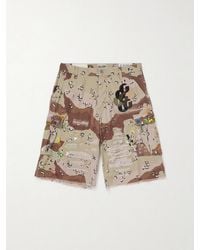 GALLERY DEPT. - Kenzi Chocolate Chip Appliquéd Distressed Camouflage-print Cotton-ripstop Shorts - Lyst