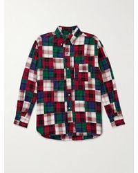 Beams Plus - Button-Down Collar Patchworked Checked Wool-Madras Shirt - Lyst