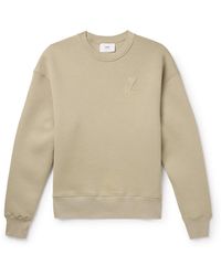 Ami Paris - Logo-embossed Cotton-blend Jersey Sweatshirt - Lyst
