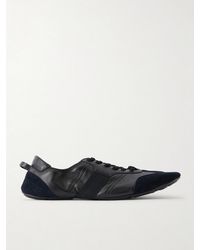 Gucci - Flex Suede-Trimmed Leather Sneakers - Lyst
