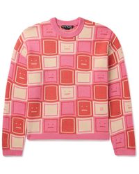 Acne Studios - Klock Logo-appliquéd Jacquard-knit Wool-blend Sweater - Lyst
