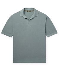 Loro Piana - Cotton And Silk-blend Piqué Polo Shirt - Lyst
