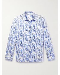 120% Lino - Slim-fit Floral-print Linen Shirt - Lyst