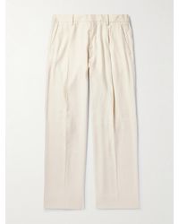 NN07 - Kay 1808 Straight-leg Lenzingtm Ecoverotm And Linen-blend Trousers - Lyst