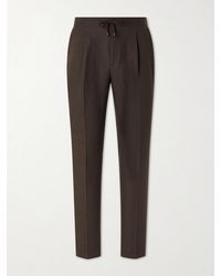 De Petrillo - Straight-Leg Pleated Linen Suit Trousers - Lyst
