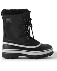 Sorel - Cariboutm Faux Shearling-trimmed Nubuck And Rubber Snow Boots - Lyst