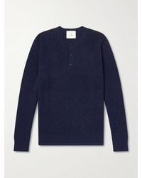 The Elder Statesman - Waffle-knit Cashmere Henley Sweater - Lyst