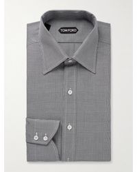 Tom Ford - Prince Of Wales Checked Cotton-Poplin Shirt - Lyst