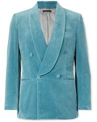 Brioni - Double-breasted Cotton-velvet Tuxedo Jacket - Lyst