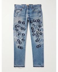GALLERY DEPT. - Super G gerade geschnittene Jeans mit Logoapplikationen in Distressed-Optik - Lyst