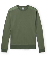 Aspesi - Shell-trimmed Honeycomb-knit Cotton Sweater - Lyst