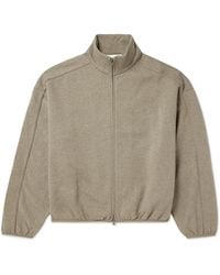 Fear Of God - Oversized Logo-Appliquéd Cotton-Blend Jersey Zip-Up Sweatshirt - Lyst