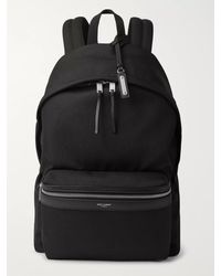 Saint Laurent - Leather-trimmed Canvas Backpack - Lyst