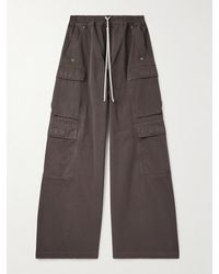 Rick Owens - Drkshdw Wide-Leg Cotton Drawstring Cargo Trousers - Lyst