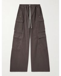 Rick Owens - Drkshdw Wide-Leg Cotton Drawstring Cargo Trousers - Lyst