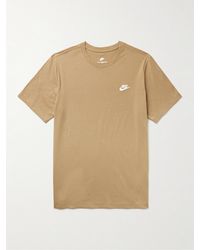 Nike Sportswear Club Logo-embroidered Cotton-jersey T-shirt - Brown