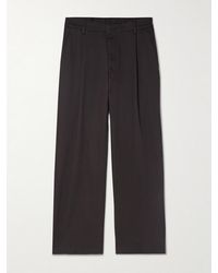 NN07 - Kay 1420 Straight-Leg Pleated Organic Cotton-Blend Twill Trousers - Lyst