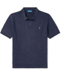 Polo Ralph Lauren - Logo-Embroidered Ribbed Cotton Polo Shirt - Lyst