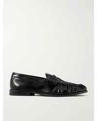 VINNY'S - Louee Gathered Leather Loafers - Lyst