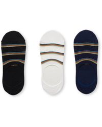 Paul Smith - Three-Pack No-Show Striped Organic Cotton-Blend Socks - Lyst