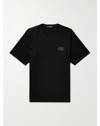 Dolce & Gabbana - Logo-Appliquéd Cotton-Jersey T-Shirt - Lyst