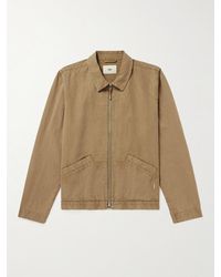 Folk - Signal Cotton And Linen-blend Canvas Blouson Jacket - Lyst