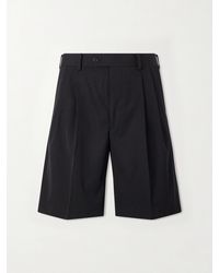 AURALEE - Wide-Leg Pleated Wool-Gabardine Shorts - Lyst