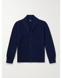 William Lockie - Duncan Shawl-Collar Ribbed Merino Wool And Cashmere-Blend Cardigan - Lyst