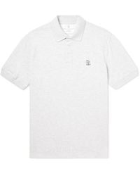 Brunello Cucinelli - Logo-print Cotton-piqué Polo Shirt - Lyst