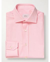 Brioni - Trevi Cutaway-Collar Cotton Oxford Shirt - Lyst