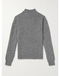Drake's - Brushed Shetland Wool Mock-neck Sweater - Lyst